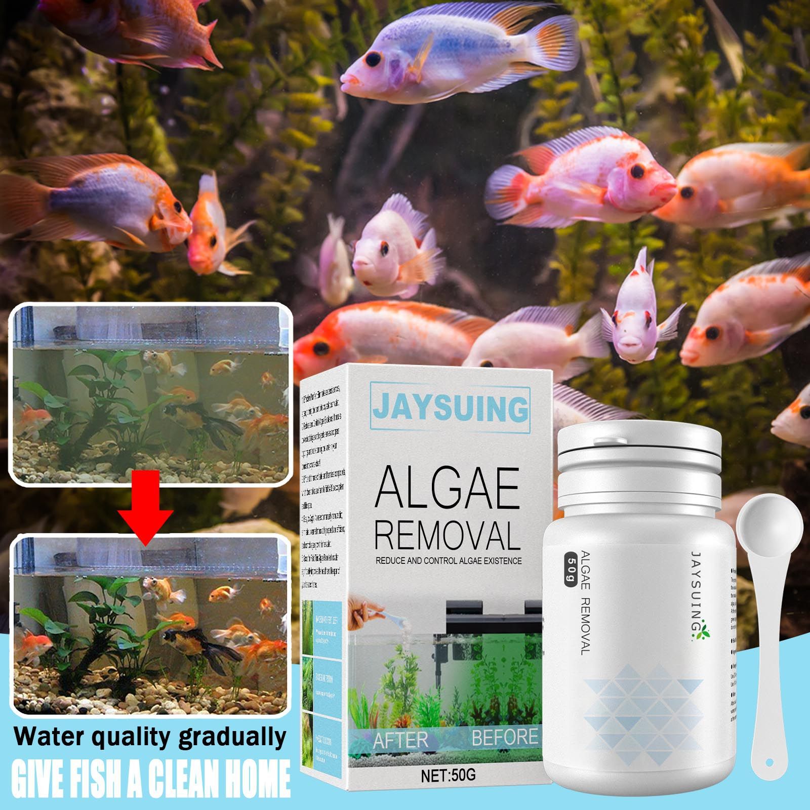 Aquarium Moss - Polvere per la rimozione delle alghe